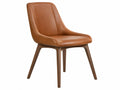 Sedia da pranzo 61 x 62 x 84 cm in similpelle marrone con gambe in legno stile moderno