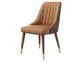 Sedia da pranzo 55 x 60 x 88 cm in similpelle marrone con gambe in legno stile moderno