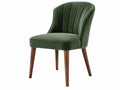 Sedia imbottita 58 x 64 x 86 cm effetto velluto verde con gambe in legno stile moderno