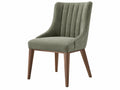 Sedia da pranzo 58 x 64 x 96 cm in tessuto verde con gambe in legno stile moderno