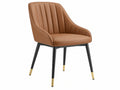 Sedia da pranzo 63 x 61 x 85 cm in similpelle marrone con gambe in metallo stile moderno