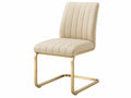 Sedia da pranzo 50 x 60 x 90 cm in similpelle beige con struttura in metallo dorato - stile moderno