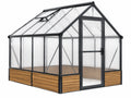 Serra da giardino 240 x 190 x 200 cm in alluminio nero e policarbonato con porta e finestra