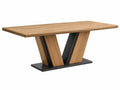 Tavolo da pranzo 180 x 90 x 75 cm in legno marrone e metallo nero - stile moderno