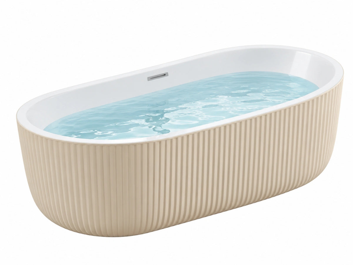 Vasca da bagno freestanding 170 x 75 x 58 cm in acrilico bianco stile moderno